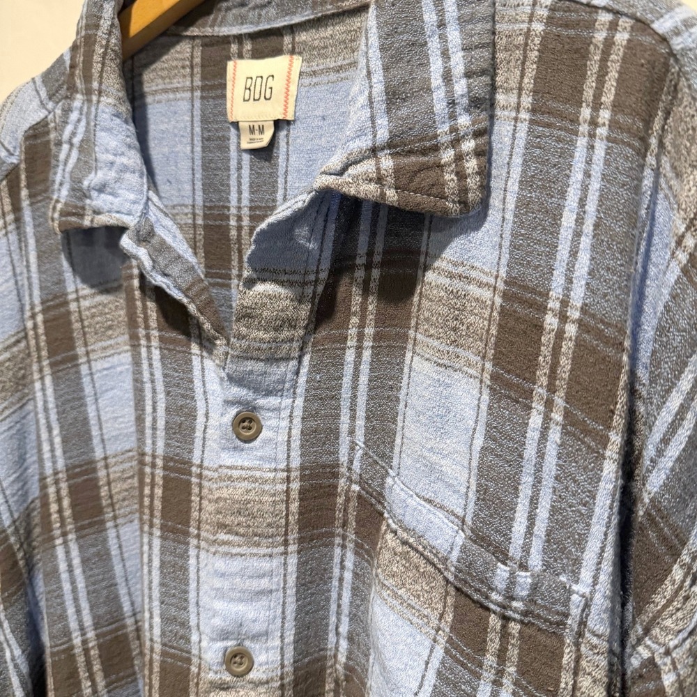 BDG Urban Outfitters Women's M Blue Plaid Button Down Oversized Boxy Grunge - Picture 3 of 8
